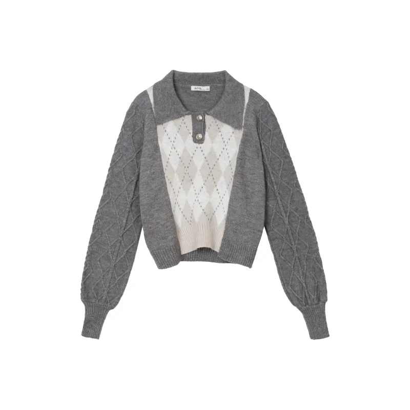 FAWENXIANGZI Sweater Women's Dark Heather Gray-0