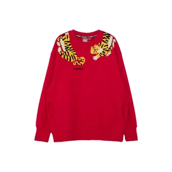 LALABOBO Crew Neck Loose Fit Sweatshirt Women's Red