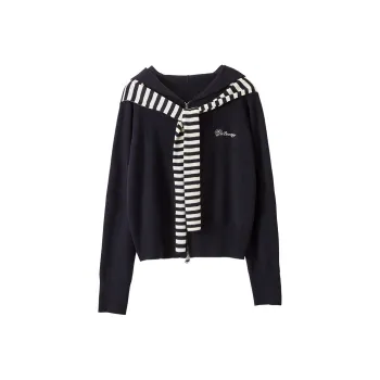 XIANGYING Sweater Women's Navy Blue