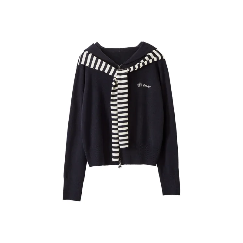 XIANGYING Sweater Women's Navy Blue-0