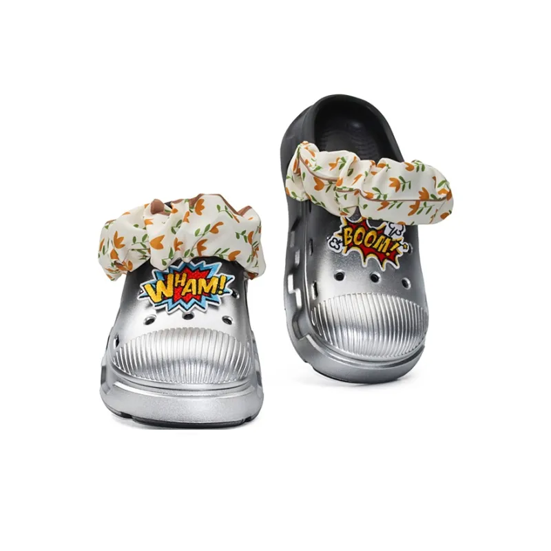 OUBT Clogs Unisex Silver Black Gradient-4