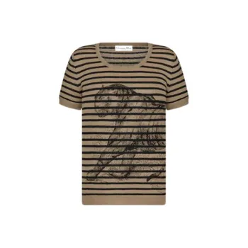 DIOR SS23 Drop Shoulder Sleeve T Shirt Women's Hazelnut