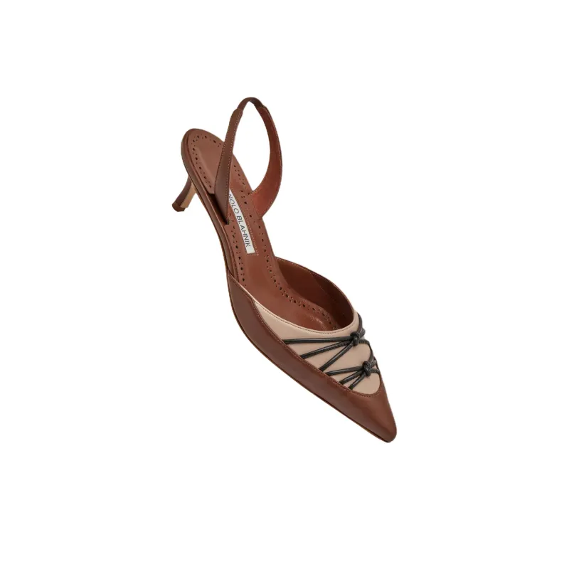 MANOLO BLAHNIK Maretsli Slim Heel High Heels 5cm Women's Brown-2