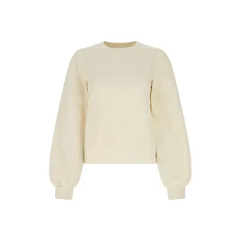GANNI Software Isoli Puff Shoulder Sweatshirt 'Egret'