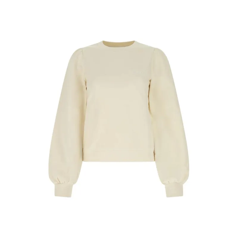 GANNI Software Isoli Puff Shoulder Sweatshirt 'Egret'-0