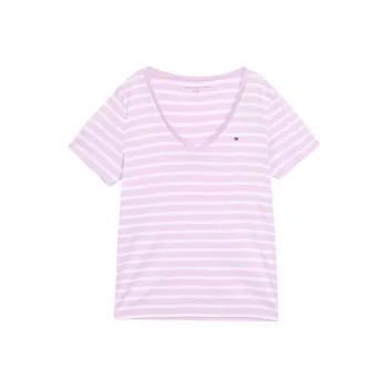 Tommy Hilfiger T-Shirt Women's Light Purple & White Striped