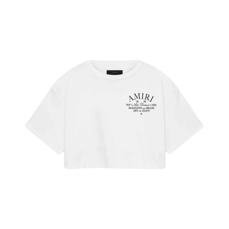 AMIRI Arts District Crewneck Cropped T Shirt-0