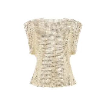PHILOSOPHY DI LORENZO SERAFINI Embellished Sheer Sleeveless Blouse