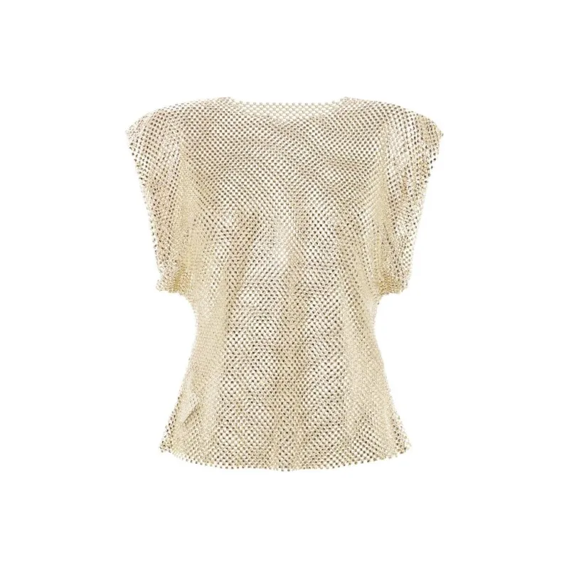 PHILOSOPHY DI LORENZO SERAFINI Embellished Sheer Sleeveless Blouse-0