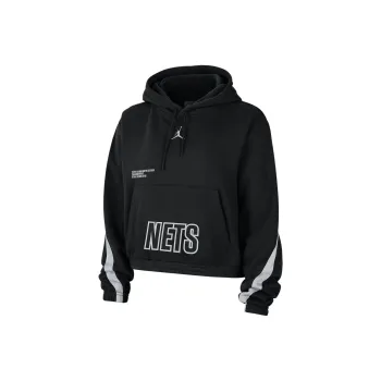 JORDAN Brooklyn Nets Courtside Statement Edition Women's JORDAN Nba Fleece Pullover Hoodie