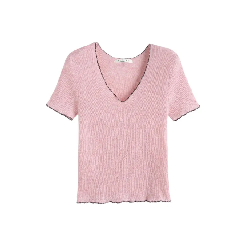 Tonlion T Shirts Women's Pink-0