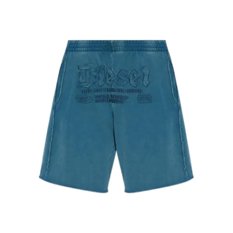 DIESEL P-Rawmarshy DIESEL Embroidered Sweat Shorts-0