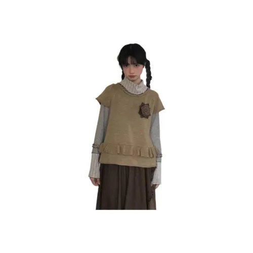 HUOLIDEDITU Sweater Women's Camel