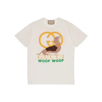 GUCCI SS23 Drop Shoulder Sleeve T Shirt Women's Beige
