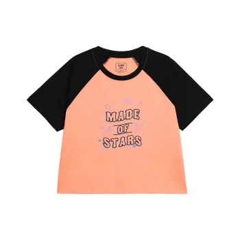Lee Raglan Sleeve T Shirt Women's Pink Orange