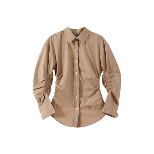 YUMOMO STAR Shirts Women's Warm Khaki
