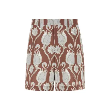Valentino Floral Patterned Logo Printed Shorts