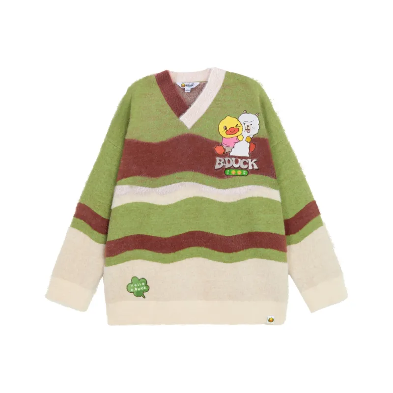 B.Duck Sweater Women's Green Brown-0