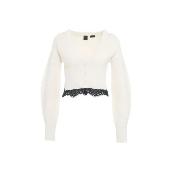 PINKO V-Neck Long-Sleeved Cropped Cardigan