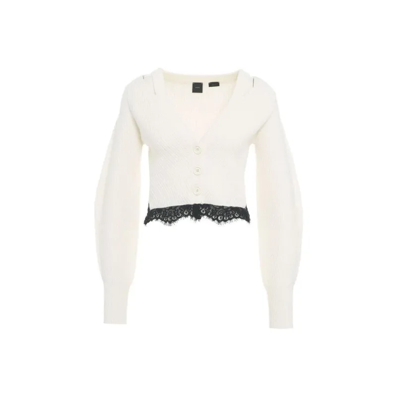 PINKO V-Neck Long-Sleeved Cropped Cardigan-0