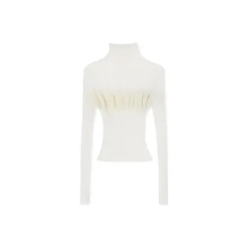 MSGM Sweater With 'Ribbed Cellophane' Concept Sweater Women's White