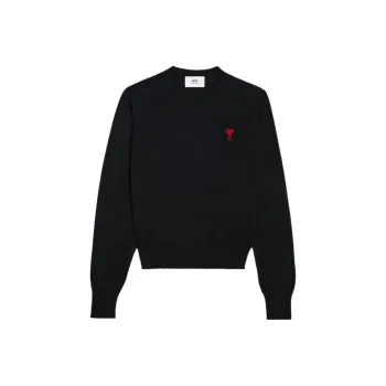 AMIPARIS Ami De Coeur Embroidery Crewneck Sweater Black