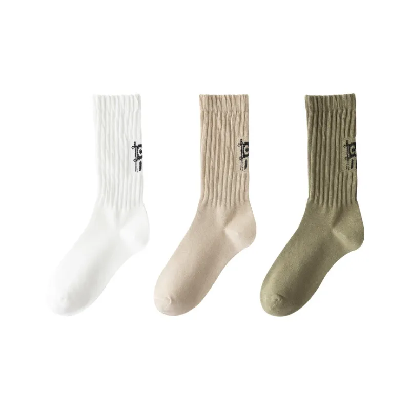 H YXIANG Mid Calf Socks Men's 3 Pack-3