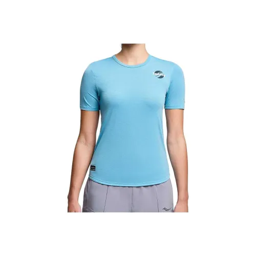 Saucony Stopwatch Graphic Regular T Shirt Women's Blue