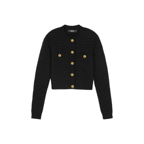 VERSACE Tweed Bouclé Button-Up Jacket