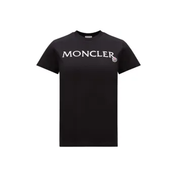 Moncler Logo Embroidered Crewneck T Shirt