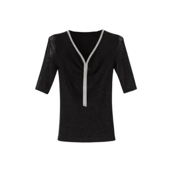 Late White T Shirt Women's Black