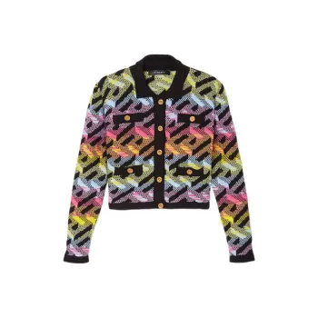 VERSACE La Greca Knit Cardigan 'Multicolor'