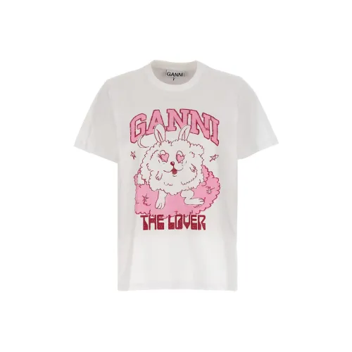 GANNI T Shirts Women's White