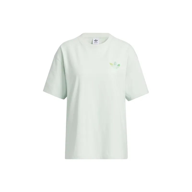 adidas originals Women's Lifestyle Logo Print Short Sleeve Tee Women's 'Linen Green'-0