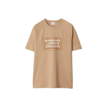 Burberry SS24 Raglan Sleeve T Shirt Women's Soft Yellow Umber
