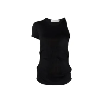 Christopher Esber Cut-Out Detailed Asymmetric Ribbed T-Shirt