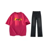 Dragon Fruit+Black Gray Jeans