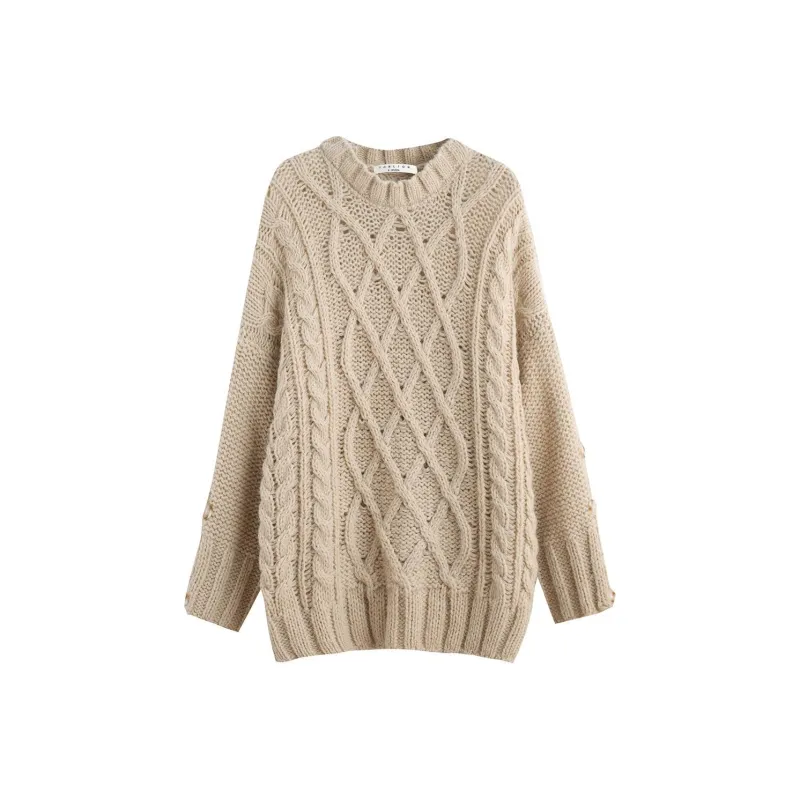 Tonlion Sweater Women's Yellow Khaki-0