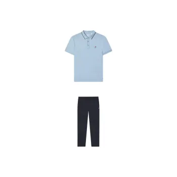 FILA Casual Sportswear Men Clothing Sets Zhulü Blue+Legend Blue