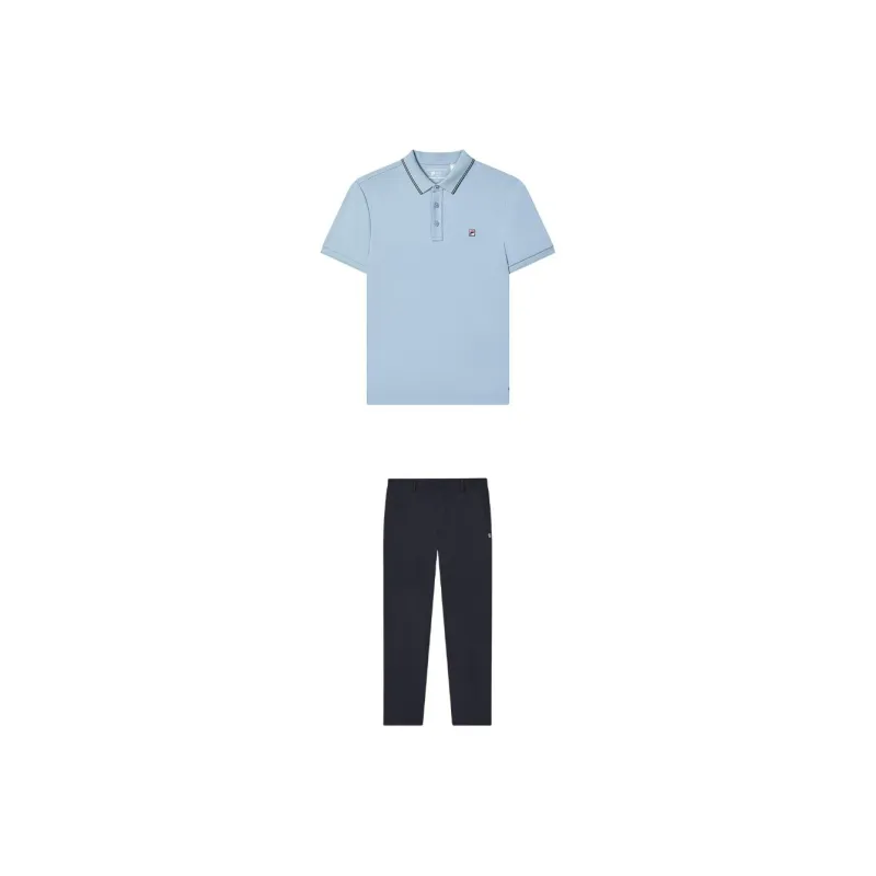 FILA Casual Sportswear Men Clothing Sets Zhulü Blue+Legend Blue-0