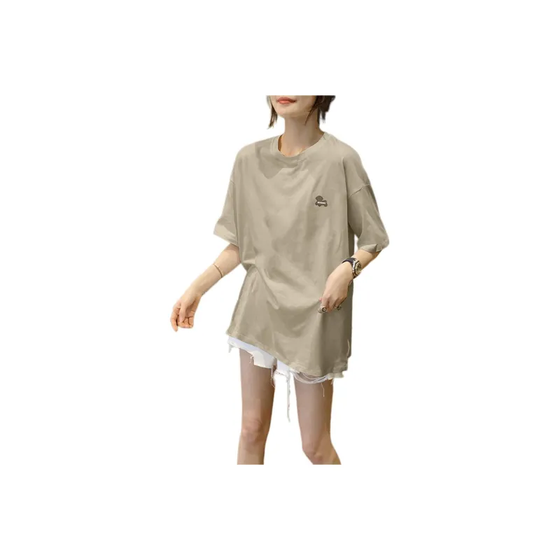 Tonlion T Shirts Women's Camel-0