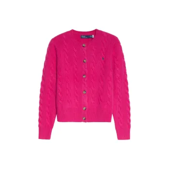 Polo Ralph Lauren Polo Pony Cable knit Cardigan Pink