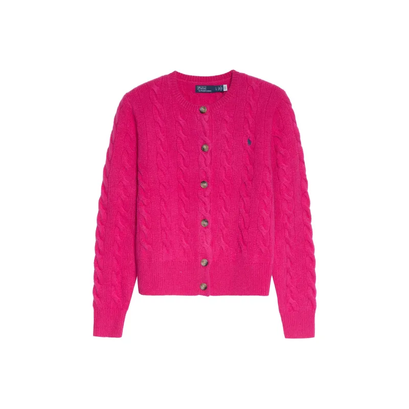 Polo Ralph Lauren Polo-Pony Cable-knit Cardigan Pink-0