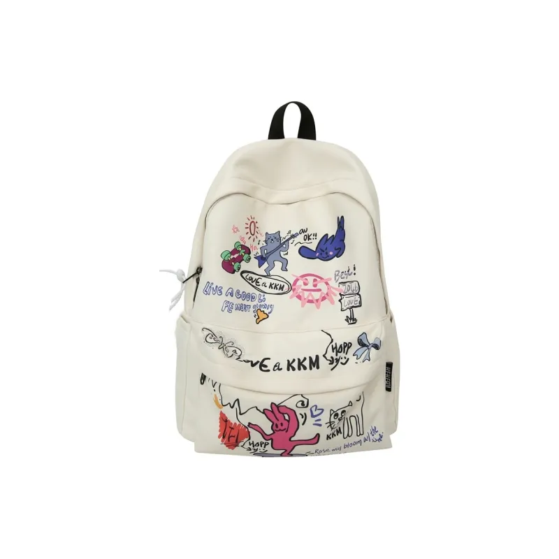 Single Warehouse Nylon Backpack Unisex Gray/Multicolor-6