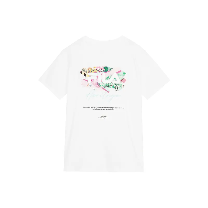 FILA Drop Shoulder Sleeve T Shirt Women's Standard White-0