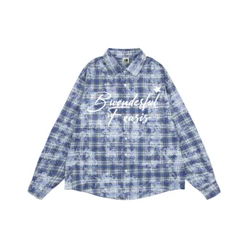 FOASIS Shirts Unisex Blue Plaid