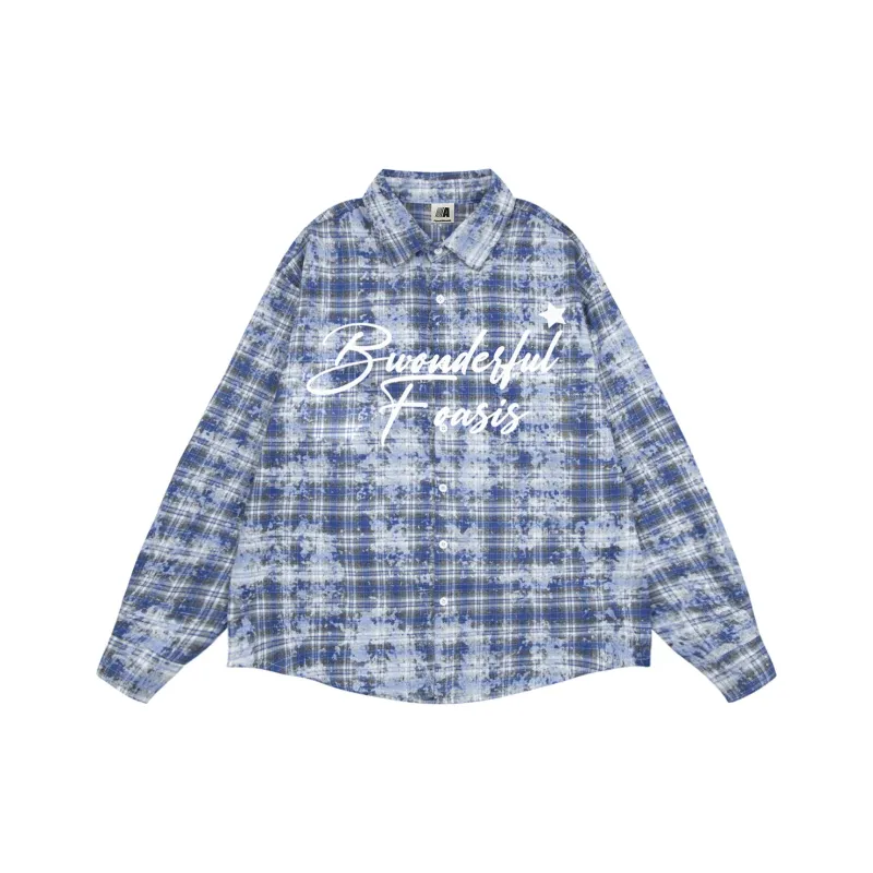 FOASIS Shirts Unisex Blue Plaid-0