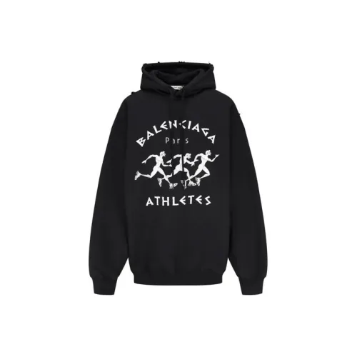 Balenciaga Athletes Logo Hoodie 'Black/White'