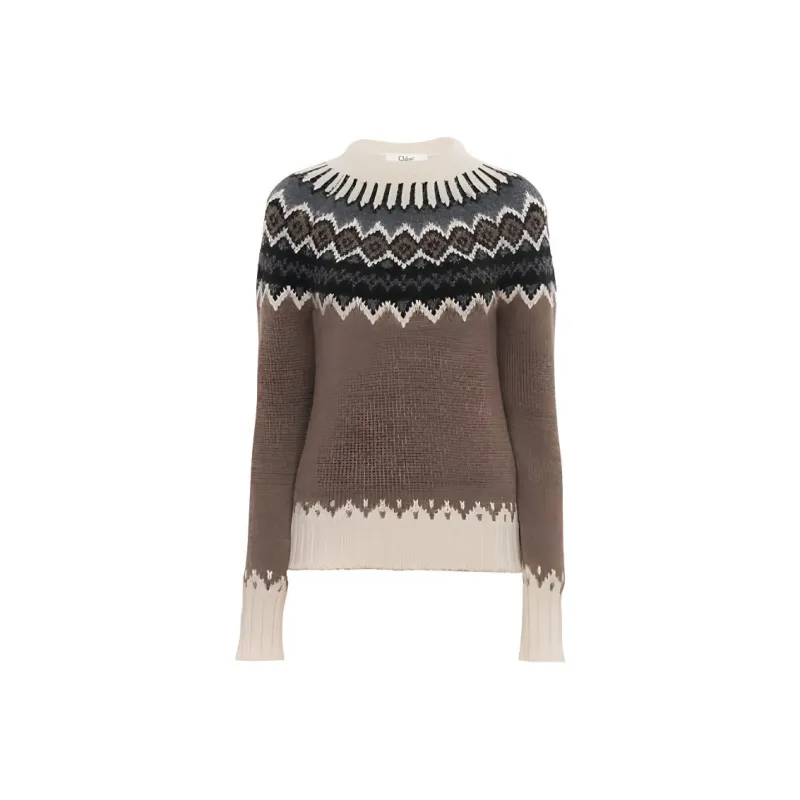 Chloé Mock neck Fair isle Sweater-0