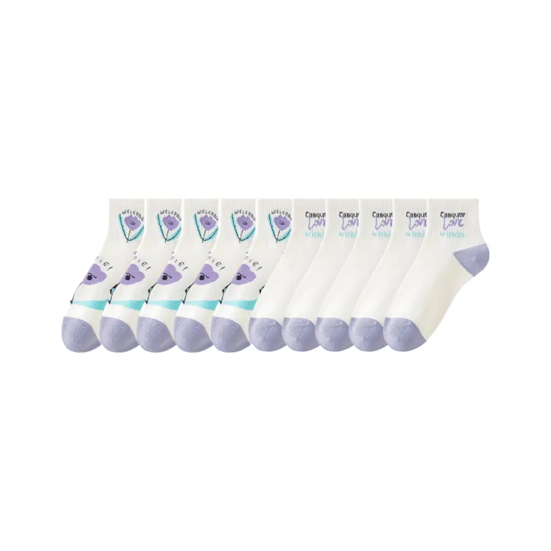 Cotton Gene Mid-Calf Socks Women's 5 Pack-103